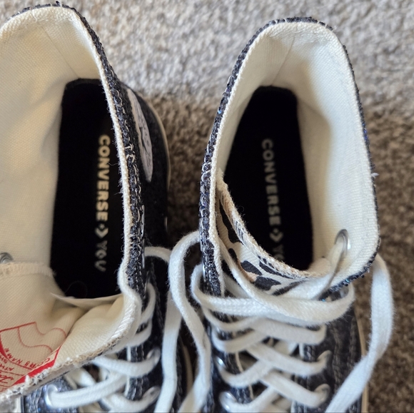 Converse Custom All Star Glitter Leopard Hi Top Limited Edition Sneaker 5.5 - Picture 11 of 14